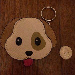 Dog emoji keychain/coin purse